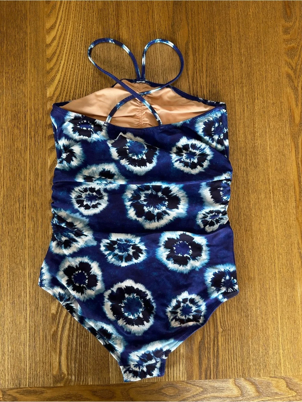Crewcuts Kids Blue Tie-Dye One-Piece Swimsuit